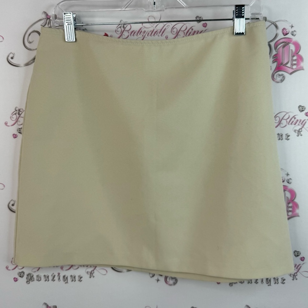 Suzy Shier skirt tan beige Cream Mini Skirt pencil Y2K